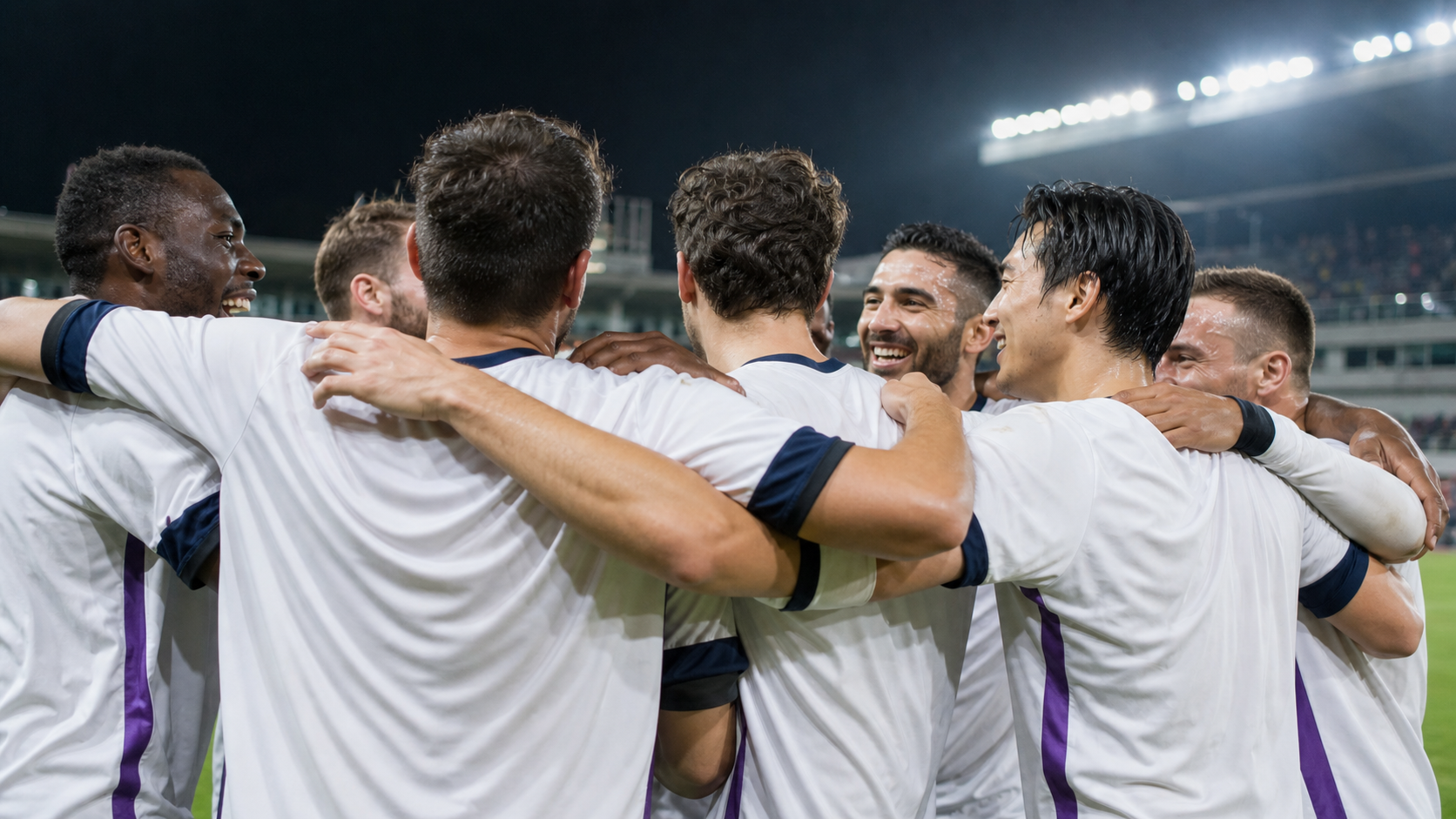 CACA United 球员赛后围成一圈庆祝